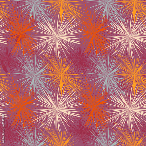 Seamless abstract pattern with pyrotechnic elements
