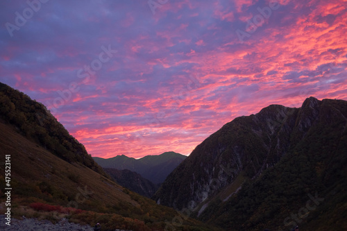 sunset in the mountains