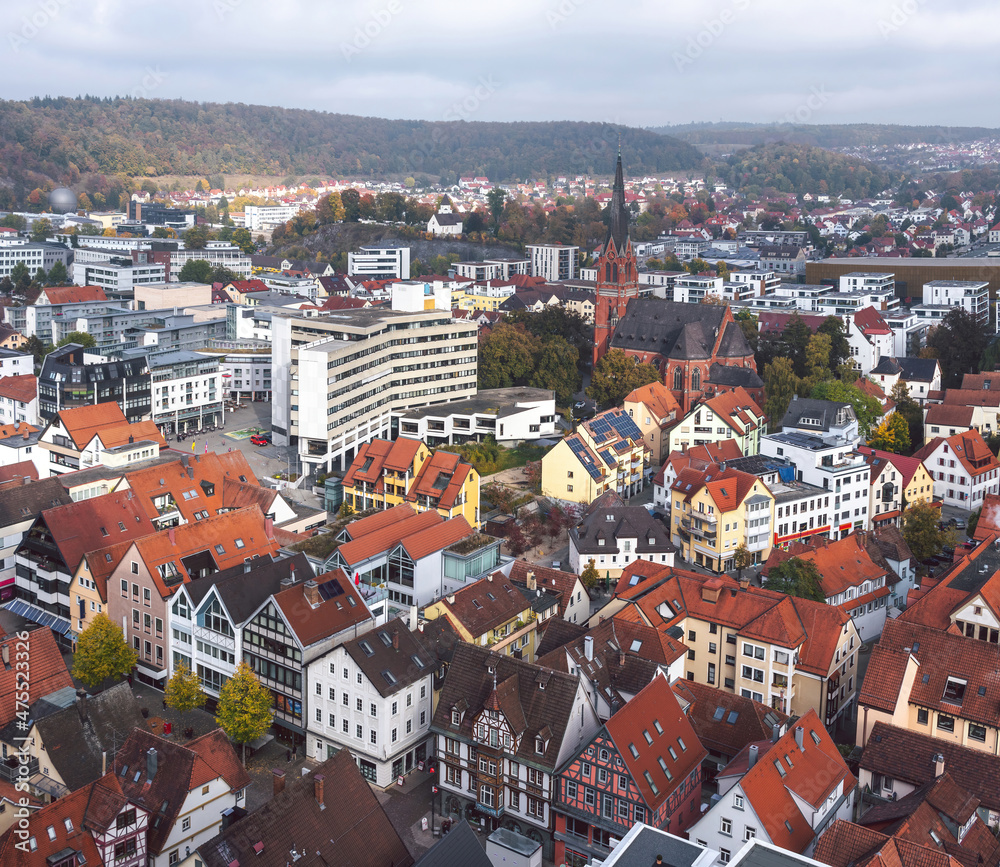 Cityscape of Heidenheim an der Brenz, Baden-Württemberg, Germany