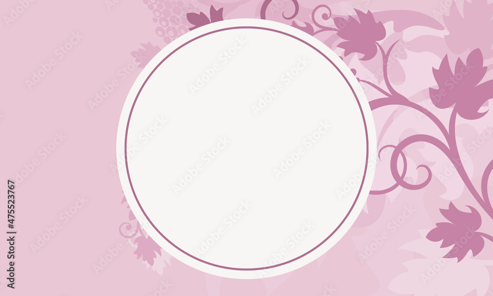 leaf motif background with a circle in the middle