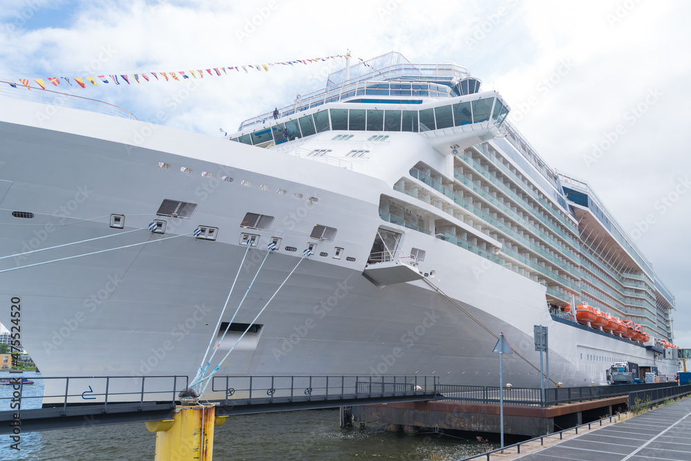 cruise ship in Amsterdam harbor