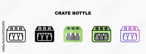 Crate Bottle icon designed in outline flat glyph filled line and gradient. Perfect for website mobile app presentation and any other projects. Enjoy this icon for your project.