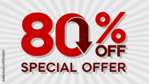 Special offer discount up to 80 percent, banner template design, special offer discount sales promotion. vector template illustration