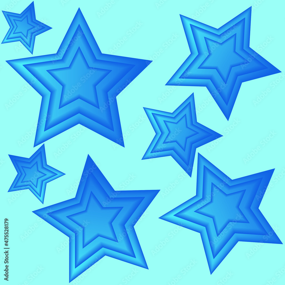 Vector stars on a blue background in papercut style Vector stars on a blue background in papercut style
