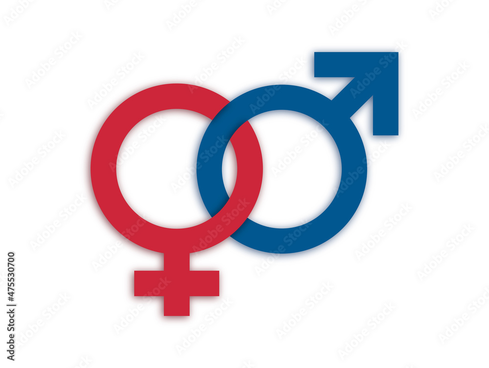 Gender signs in paper cut style isolated on white background. Male and Female symbol icons isolated on white background. Gender signs in paper cut style isolated on white background. Male and Female symbol icons isolated on white background.
