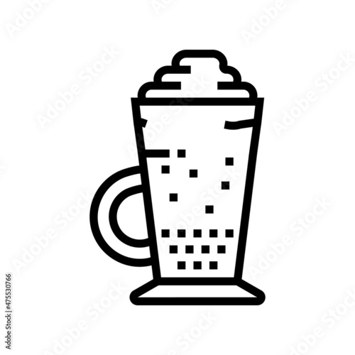 glace coffee line icon vector. glace coffee sign. isolated contour symbol black illustration