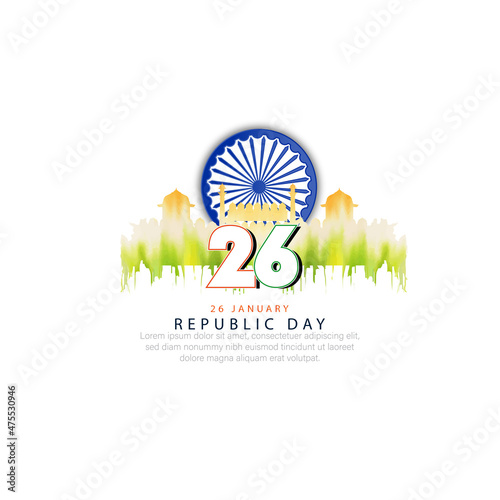 26 January-Happy Republic Day of India celebration.