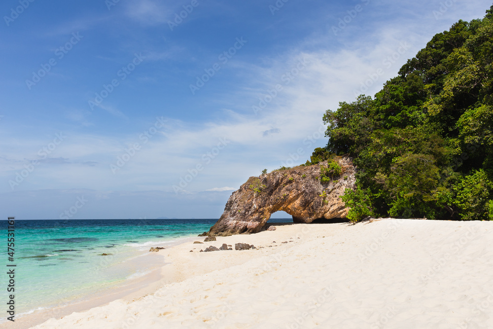 Natural stone arch and white beach at Ko Khai near Tarutao national park Satun Thailand. Natural stone arch and white beach at Ko Khai near Tarutao national park Satun Thailand.