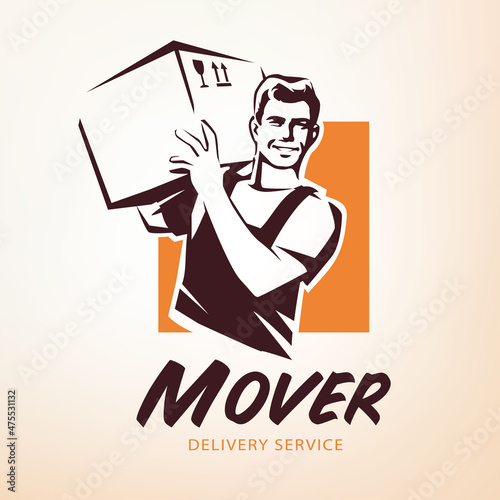 Mover, postal and delivery service logo template