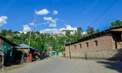 Daily life of poor people in African small town, Lalibela, Ethiopia