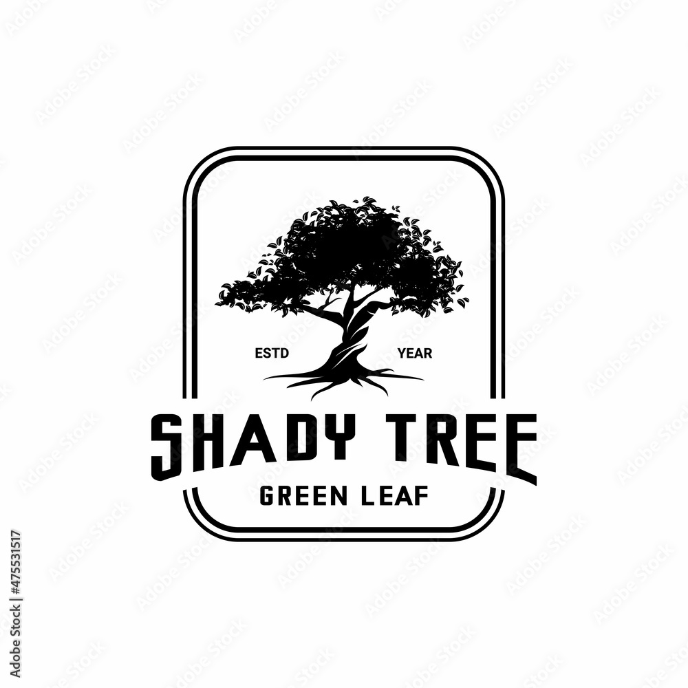 Obraz premium shady tree logo vector on white background