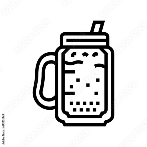 mocha coffee line icon vector. mocha coffee sign. isolated contour symbol black illustration