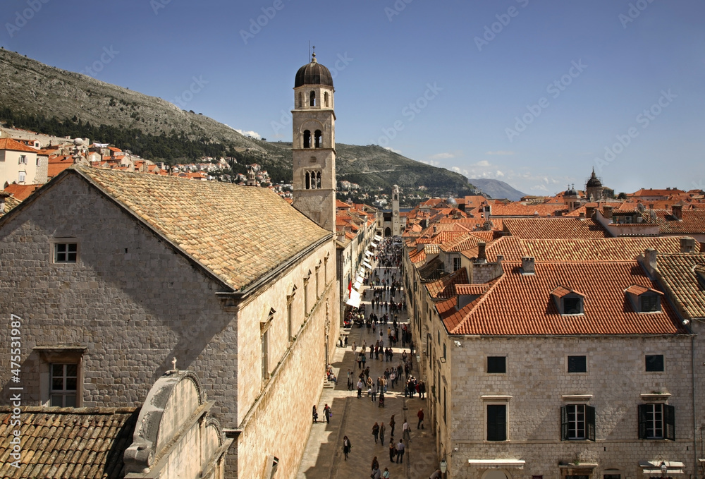 Stradun street in Dubrovnik. Croatia