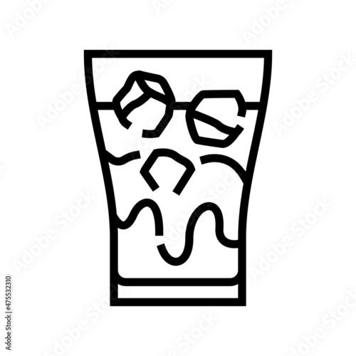ice coffee line icon vector. ice coffee sign. isolated contour symbol black illustration