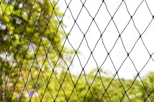 fishing net isolated background. netting on balcony.