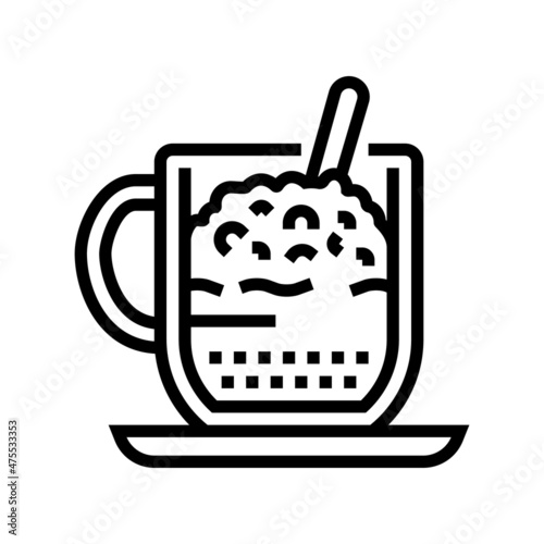 cappuccino coffee line icon vector. cappuccino coffee sign. isolated contour symbol black illustration