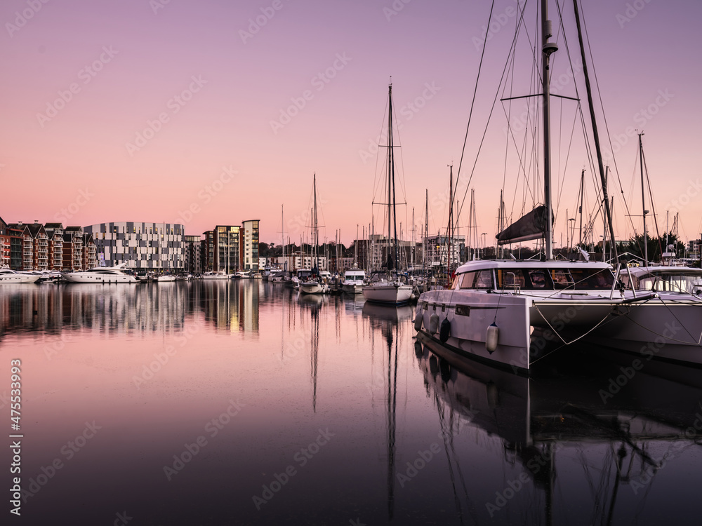 Ipswich Marina Pink Sunset