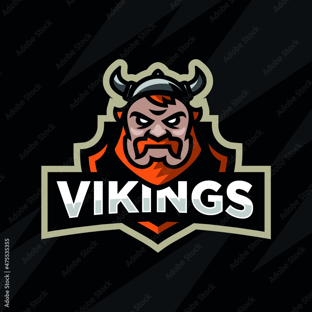 Modern logo emblem for the sports team Vikings  