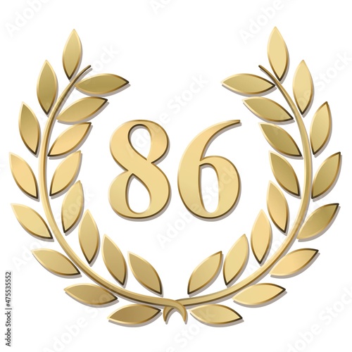 Lauriers or 86 vecteurs en relief sur fond blanc