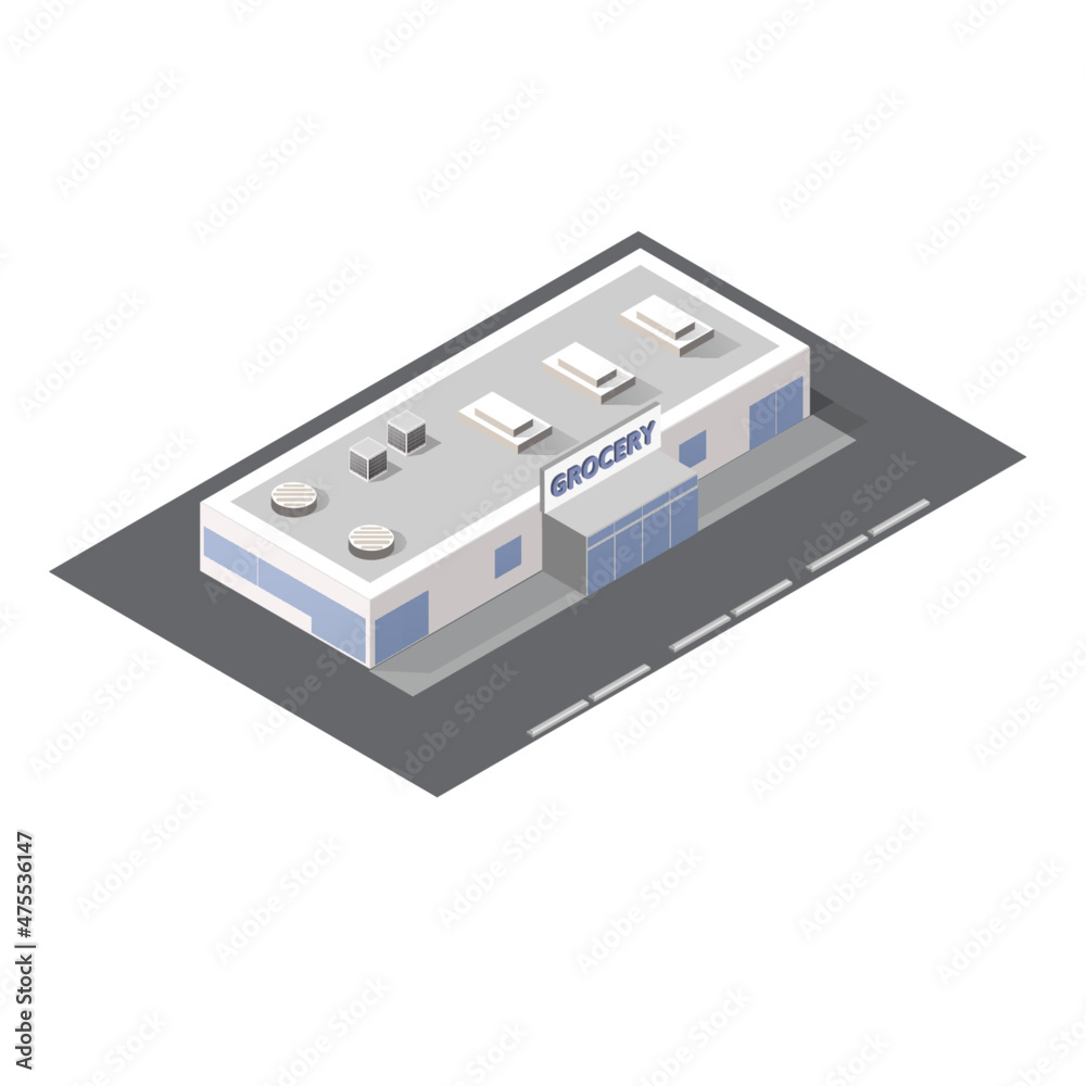Grocery store - isometric vector Grocery store - isometric vector