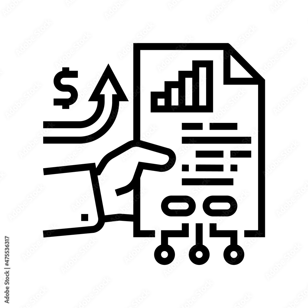 investment digital finance business line icon vector. investment digital finance business sign. isolated contour symbol black illustration