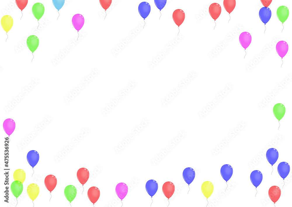 Blue Flying Background White Vector. Surprise Wedding Set. Pink Light. Green Baloon. Balloon Glossy Frame.