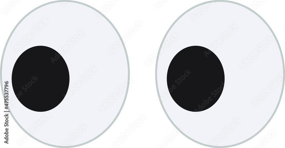 Wobbly eyes flat style design vector illustration isolated on white background. Funny, googly plastic toy eyeballs for dolls and jokes. Wobbly eyes flat style design vector illustration isolated on white background. Funny, googly plastic toy eyeballs for dolls and jokes.
