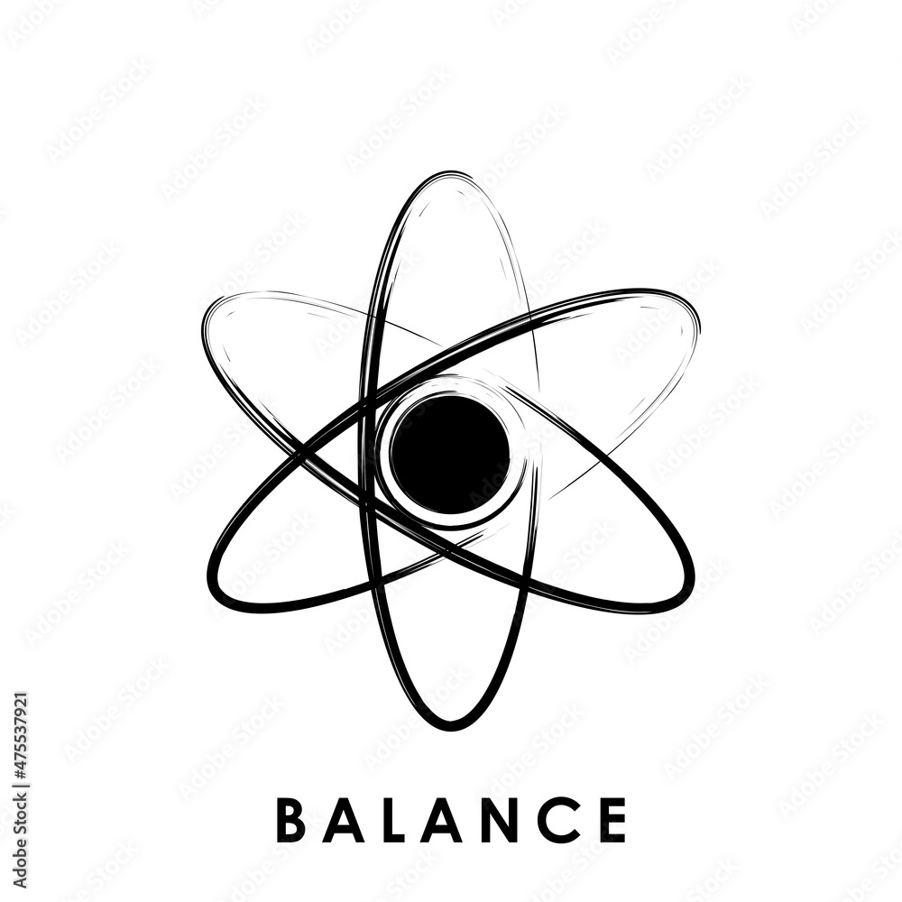 simple abstract logo design of balance symbol with circular brush stroke. simple abstract logo design of balance symbol with circular brush stroke.