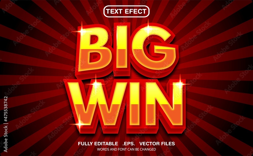 editable text effect big win theme