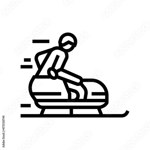 bobsled handicapped athlete line icon vector. bobsled handicapped athlete sign. isolated contour symbol black illustration