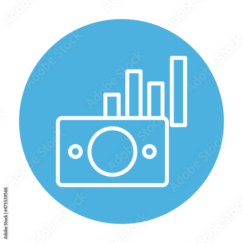 Camera analytics Vector icon which is suitable for commercial work and easily modify or edit it

