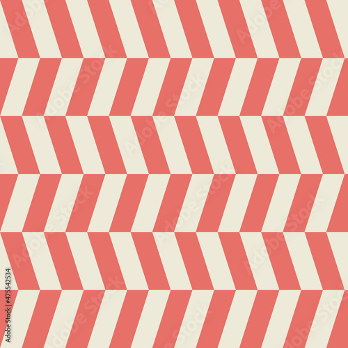 Abstract Horizontal Zigzag Retro Pattern in Beige, and Red Colors. Background for Cards, Textiles, Wrapping Paper