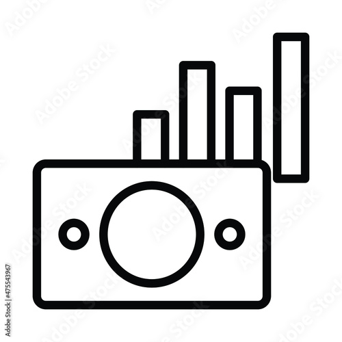 Camera analytics Vector icon which is suitable for commercial work and easily modify or edit it

