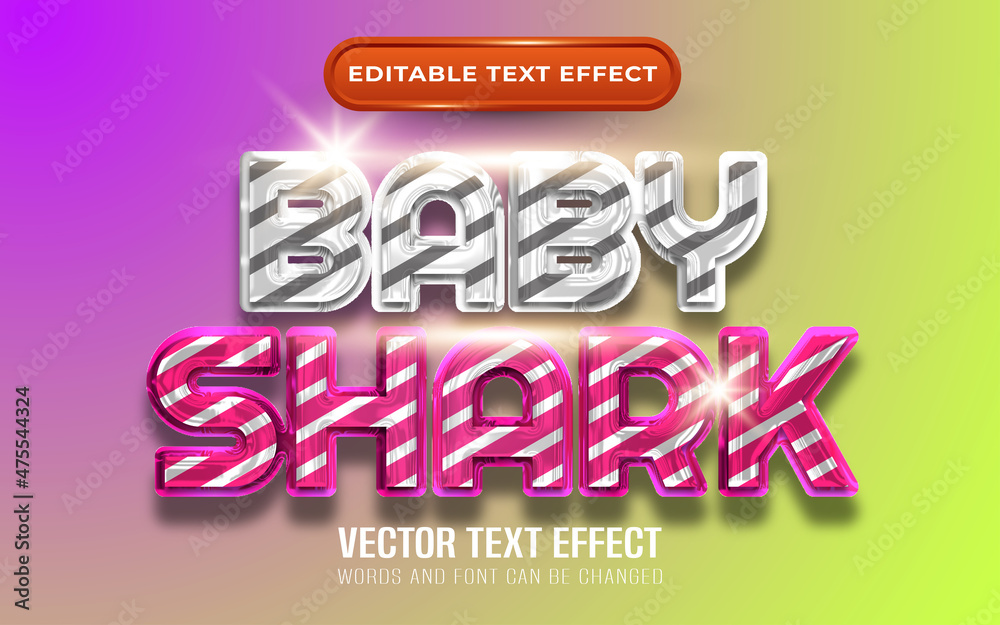 Baby shark editable text effect