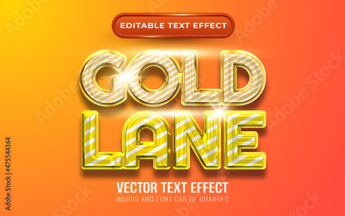 Gold lane editable text effect