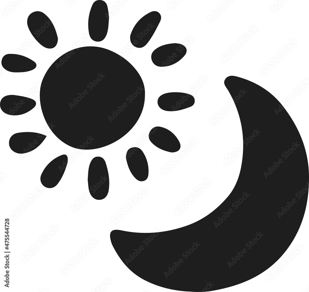 sun moon draw icon sun moon draw icon