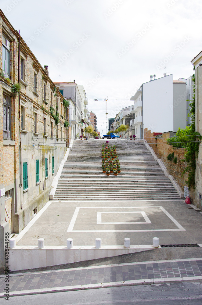 Obraz premium Termoli - Molise - The staircase and the small square where various folklore shows are held in the summer