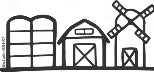 farmhouse hand drawn icon