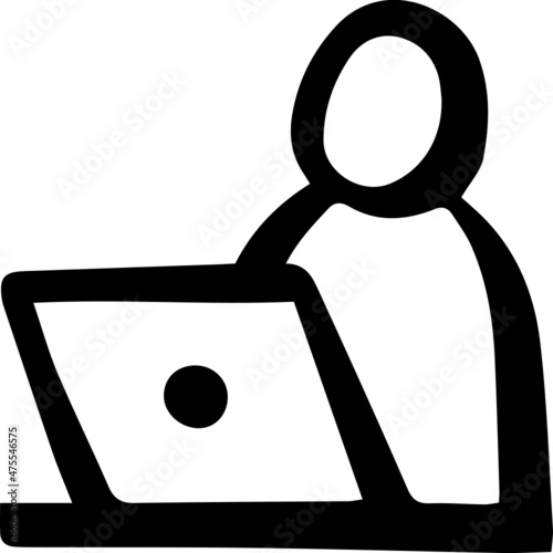working in a caf� icon