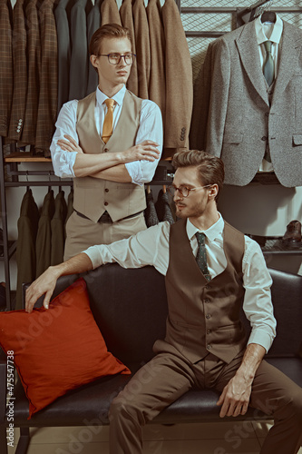 young men in clothing store