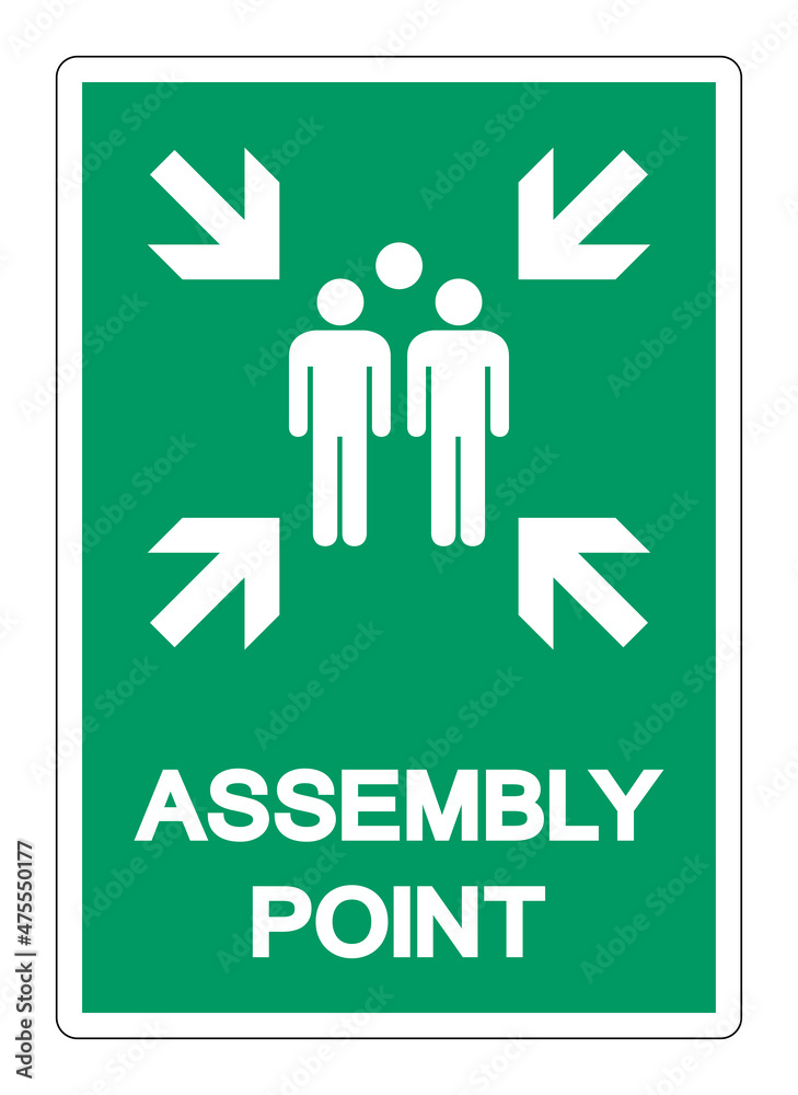Assembly Point Symbol Sign, Vector Illustration, Isolated On White Background Label .EPS10