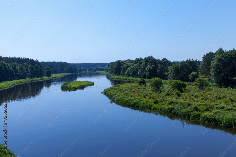 Fototapeta premium a summer landscape with river