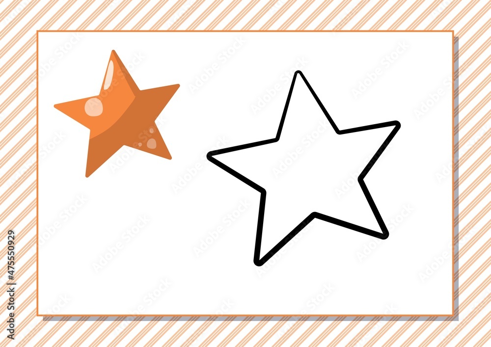 Printable worksheet. Coloring book. Cute cartoon star. Vector ...