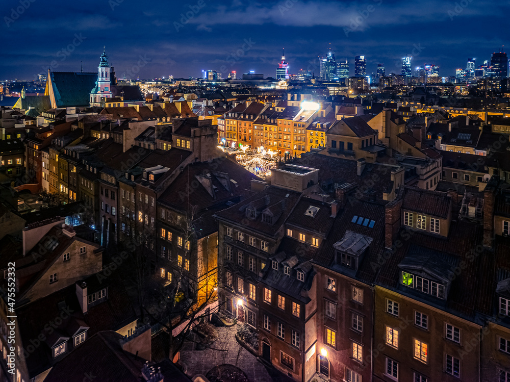 Warszawa - lodowisko na rynku Starego Miasta