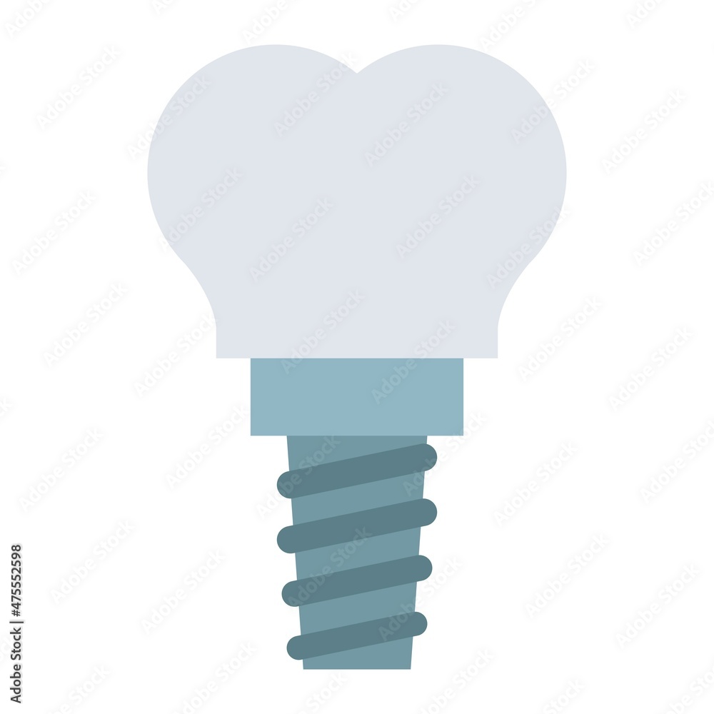 tooth implant flat clipart vector illustration Stock Vector | Adobe Stock