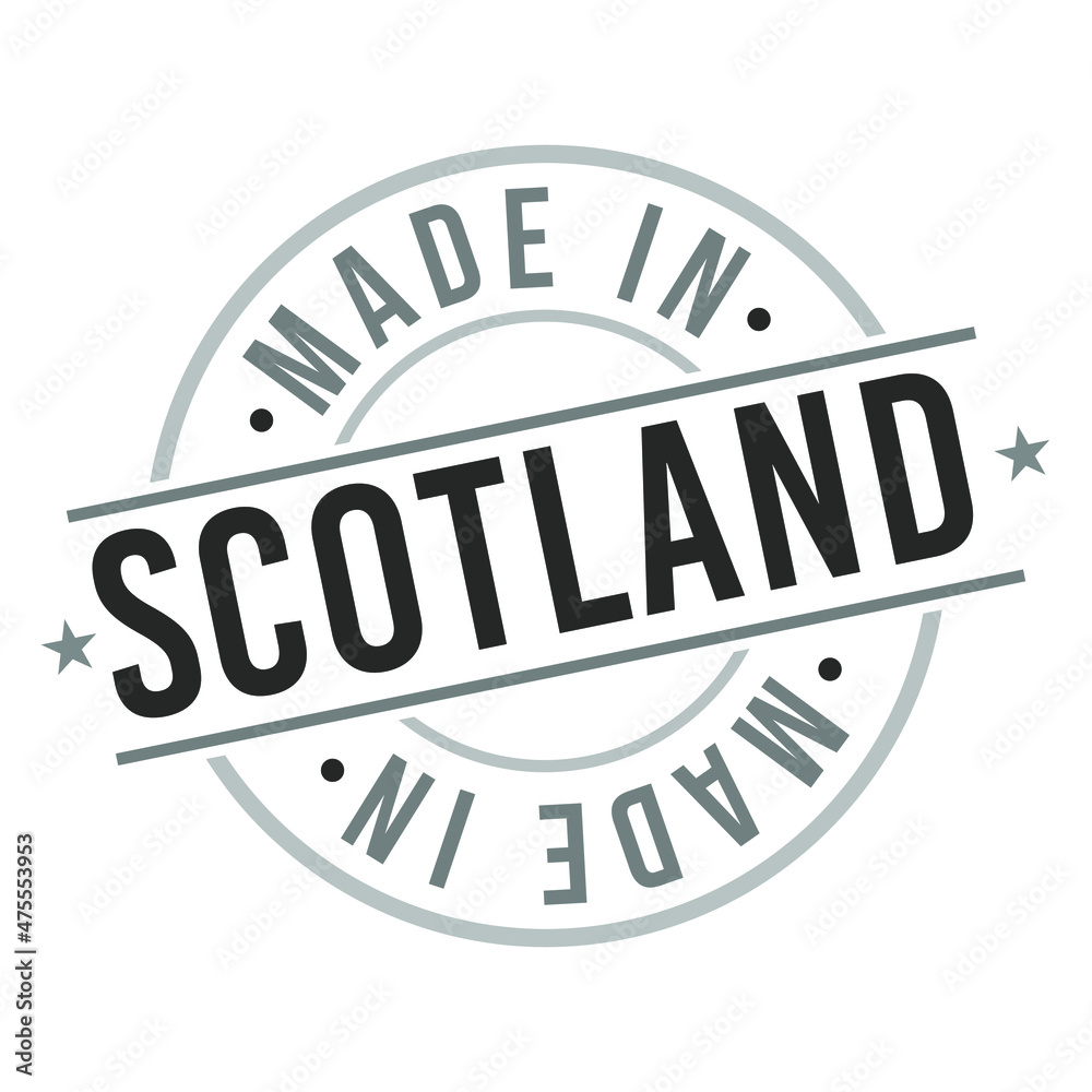 Made In Scotland Stamp. Logo Icon Symbol Design. Vector Retro Label Seal National Product Badge. Made In Scotland Stamp. Logo Icon Symbol Design. Vector Retro Label Seal National Product Badge.