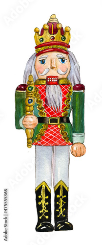 Soldatino, personaggio dello Schiaccianoci isolato su sfondo bianco photo