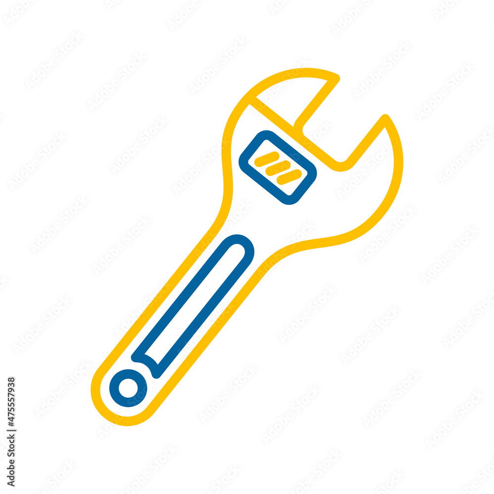 Adjustable spanner vector flat icon. Construction, repair Adjustable spanner vector flat icon. Construction, repair