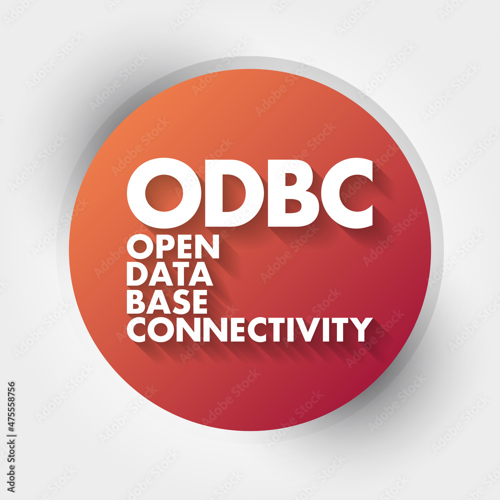 ODBC - Open Database Connectivity acronym, technology concept background ODBC - Open Database Connectivity acronym, technology concept background
