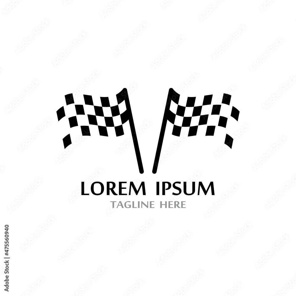 Race flag icon, simple design illustration vector template Race flag icon, simple design illustration vector template
